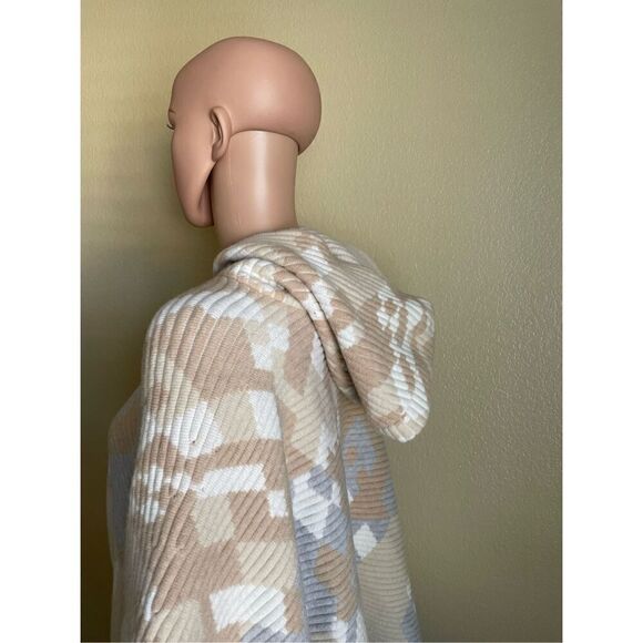 Peter Pilotto Geometric Ottoman Cape Shawl Wool Angora Hooded Women’s One Size - Picture 9 of 13